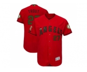 Men Los Angeles Angels Of Anaheim #27 Mike Trout Red Flexbase Authentic Collection 2018 Memorial Day Stitched MLB Jersey