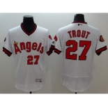 Men Los Angeles Angels Of Anaheim #27 Mike Trout White Flexbase Authentic Collection Cooperstown Stitched MLB Jersey