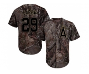 Men Los Angeles Angels Of Anaheim #29 Rod Carew Camo Realtree Collection Cool Base Stitched MLB Jersey