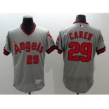 Men Los Angeles Angels Of Anaheim #29 Rod Carew Gray Flexbase Authentic Collection Cooperstown Stitched Jersey