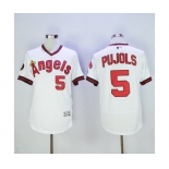 Men Los Angeles Angels Of Anaheim #5 Albert Pujols White Flexbase Authentic Collection Cooperstown Stitched Jersey