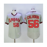 Men Los Angeles Angels Of Anaheim #56 Kole Calhoun Gray Flexbase Authentic Collection Cooperstown Stitched Jersey