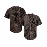 Men Los Angeles Angels Of Anaheim #7 Zack Cozart Camo Realtree Collection Cool Base Stitched MLB Jersey