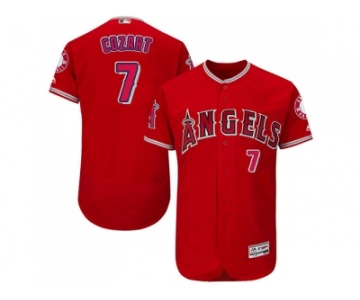 Men Los Angeles Angels Of Anaheim #7 Zack Cozart Red Flexbase Authentic Collection Stitched MLB Jersey