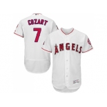 Men Los Angeles Angels Of Anaheim #7 Zack Cozart White Flexbase Authentic Collection Stitched MLB Jersey