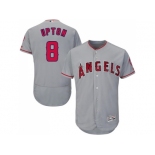 Men Los Angeles Angels Of Anaheim #8 Justin Upton Grey Flexbase Authentic Collection Stitched Baseball Jersey