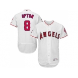 Men Los Angeles Angels Of Anaheim #8 Justin Upton White Flexbase Authentic Collection Stitched Baseball Jersey