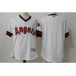 Men Los Angeles Angels Of Anaheim Blank White Flexbase Authentic Collection Cooperstown Stitched Jersey