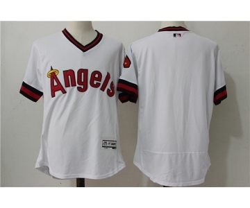 Men Los Angeles Angels Of Anaheim Blank White Flexbase Authentic Collection Cooperstown Stitched Jersey