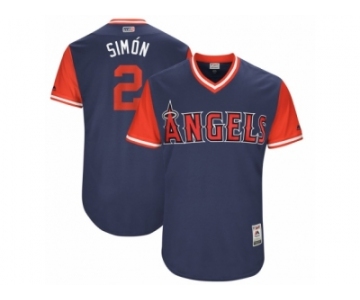 Men's 2017 Little League World Series Angels Andrelton Simmons #2 Simón Navy Jersey