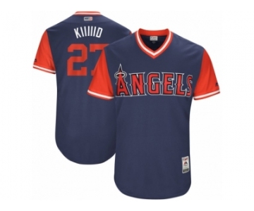 Men's 2017 Little League World Series Angels Mike Trout #27 Kiiiiid Navy Jersey