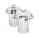 Men's Los Angeles Angels Of Anaheim #27 Mike Trout White Flexbase Authentic Collection Memorial Day Stitched MLB Jersey