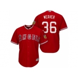 Men's Los Angeles Angels Of Anaheim #36 Jered Weaver 2017 Spring Training Cool Base Stitched MLB Jersey