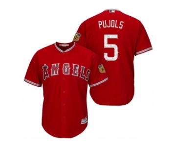 Men's Los Angeles Angels Of Anaheim #5 Albert Pujols 2017 Spring Training Cool Base Stitched MLB Jersey