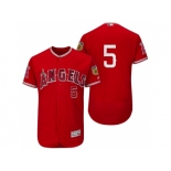 Men's Los Angeles Angels Of Anaheim #5 Albert Pujols 2017 Spring Training Flex Base Authentic Collection Stitched Baseball Jersey