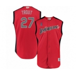 Men's Los Angeles Angels of Anaheim #27 Mike Trout Authentic Red American League 2019 Baseball All-Star Jersey