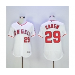 Men's Los Angeles Angels of Anaheim #29 Rod Carew Majestic White Flexbase Authentic Collection Player Jersey