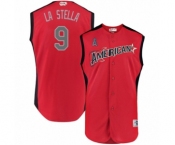 Men's Los Angeles Angels of Anaheim #9 Tommy La Stella Authentic Red American League 2019 Baseball All-Star Jersey