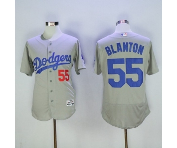 Men's Los Angeles Dodgers #55 Joe Blanton Majestic Grey Flexbase Authentic Collection Player Jersey