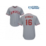 Men's Majestic Los Angeles Angels of Anaheim #16 Huston Street Authentic Grey Road Cool Base MLB Jersey