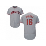 Men's Majestic Los Angeles Angels of Anaheim #16 Huston Street Grey Flexbase Authentic Collection MLB Jersey