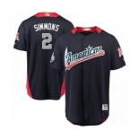 Men's Majestic Los Angeles Angels of Anaheim #2 Andrelton Simmons Game Navy Blue American League 2018 MLB All-Star MLB Jersey