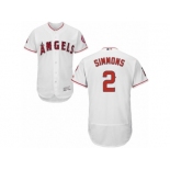 Men's Majestic Los Angeles Angels of Anaheim #2 Andrelton Simmons White Flexbase Authentic Collection MLB Jersey