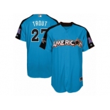 Men's Majestic Los Angeles Angels of Anaheim #27 Mike Trout Replica Blue American League 2017 MLB All-Star MLB Jersey