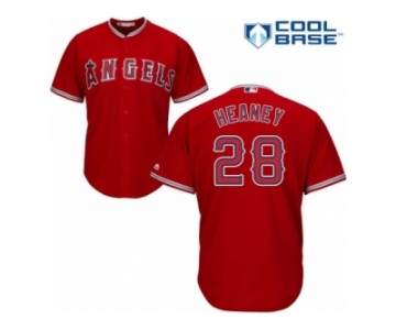 Men's Majestic Los Angeles Angels of Anaheim #28 Andrew Heaney Authentic Red Alternate Cool Base MLB Jersey