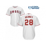 Men's Majestic Los Angeles Angels of Anaheim #28 Andrew Heaney Authentic White Home Cool Base MLB Jersey