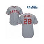 Men's Majestic Los Angeles Angels of Anaheim #28 Andrew Heaney Replica Grey Road Cool Base MLB Jersey