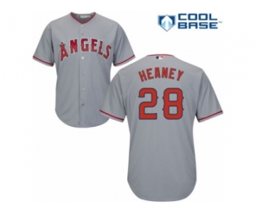 Men's Majestic Los Angeles Angels of Anaheim #28 Andrew Heaney Replica Grey Road Cool Base MLB Jersey