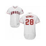 Men's Majestic Los Angeles Angels of Anaheim #28 Andrew Heaney White Flexbase Authentic Collection MLB Jersey