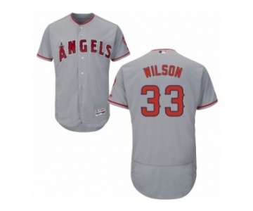 Men's Majestic Los Angeles Angels of Anaheim #33 C.J. Wilson Grey Flexbase Authentic Collection MLB Jersey