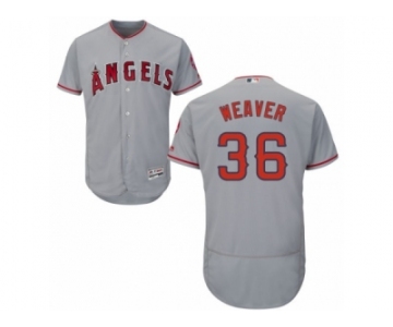 Men's Majestic Los Angeles Angels of Anaheim #36 Jered Weaver Grey Flexbase Authentic Collection MLB Jersey