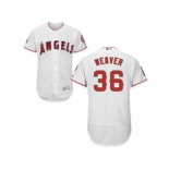 Men's Majestic Los Angeles Angels of Anaheim #36 Jered Weaver White Flexbase Authentic Collection MLB Jersey