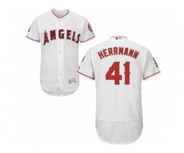 Men's Majestic Los Angeles Angels of Anaheim #41 Frank Herrmann White Flexbase Authentic Collection MLB Jersey