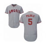 Men's Majestic Los Angeles Angels of Anaheim #5 Albert Pujols Grey Flexbase Authentic Collection MLB Jersey