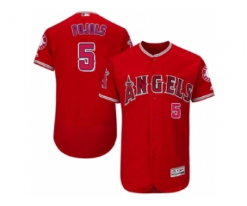 Men's Majestic Los Angeles Angels of Anaheim #5 Albert Pujols Red Flexbase Authentic Collection MLB Jersey