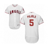 Men's Majestic Los Angeles Angels of Anaheim #5 Albert Pujols White Flexbase Authentic Collection MLB Jersey