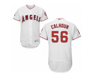 Men's Majestic Los Angeles Angels of Anaheim #56 Kole Calhoun White Flexbase Authentic Collection MLB Jersey