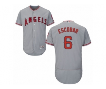 Men's Majestic Los Angeles Angels of Anaheim #6 Yunel Escobar Grey Flexbase Authentic Collection MLB Jersey