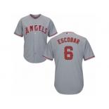 Men's Majestic Los Angeles Angels of Anaheim #6 Yunel Escobar Replica Grey Road Cool Base MLB Jersey