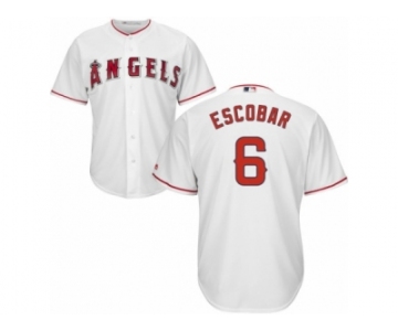 Men's Majestic Los Angeles Angels of Anaheim #6 Yunel Escobar Replica White Home Cool Base MLB Jersey