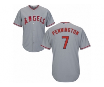 Men's Majestic Los Angeles Angels of Anaheim #7 Cliff Pennington Authentic Grey Road Cool Base MLB Jersey