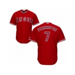 Men's Majestic Los Angeles Angels of Anaheim #7 Cliff Pennington Authentic Red Alternate Cool Base MLB Jersey