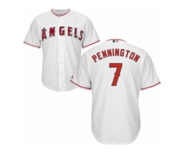 Men's Majestic Los Angeles Angels of Anaheim #7 Cliff Pennington Authentic White Home Cool Base MLB Jersey