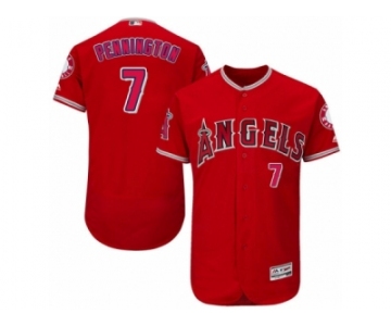 Men's Majestic Los Angeles Angels of Anaheim #7 Cliff Pennington Red Flexbase Authentic Collection MLB Jersey