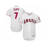 Men's Majestic Los Angeles Angels of Anaheim #7 Cliff Pennington White Flexbase Authentic Collection MLB Jersey