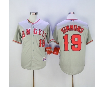 mlb jerseys los angeles angels #19 simmons grey